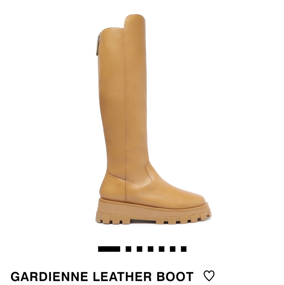 SCHUTZ Gardienne Leather Boot - Tan
